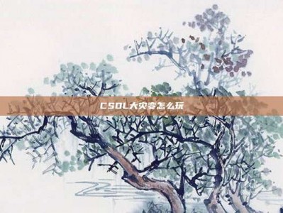 CSOL大灾变怎么玩