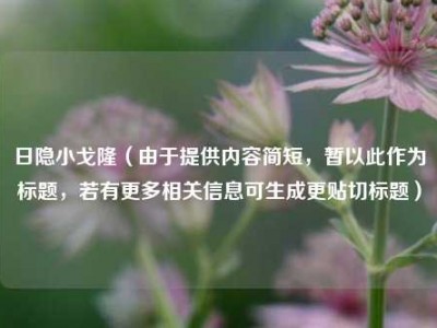 日隐小戈隆（由于提供内容简短，暂以此作为标题，若有更多相关信息可生成更贴切标题）