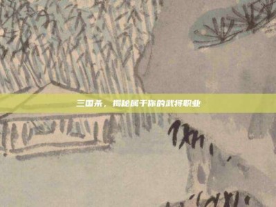 三国杀，揭秘属于你的武将职业