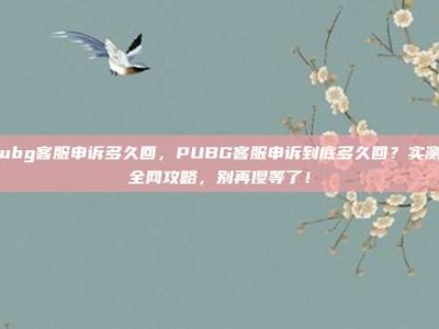 pubg客服申诉多久回，PUBG客服申诉到底多久回？实测+全网攻略，别再傻等了！