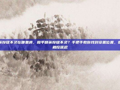 和平精英按键不灵在哪里调，和平精英按键不灵？手把手教你找对设置位置，彻底解决触控延迟