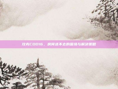 攻克COD16，房间进不去的困境与解决策略