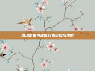 绝地求生快速搜刮物资技巧攻略