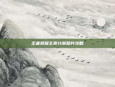 王者荣耀主页分屏图片攻略