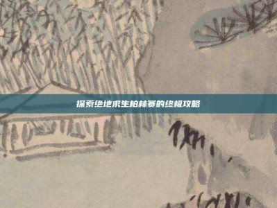 探索绝地求生柏林赛的终极攻略