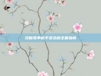 攻略孤单枪手变态版全面指南