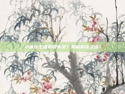 小米玩王者荣耀失灵？揭秘解决之道！