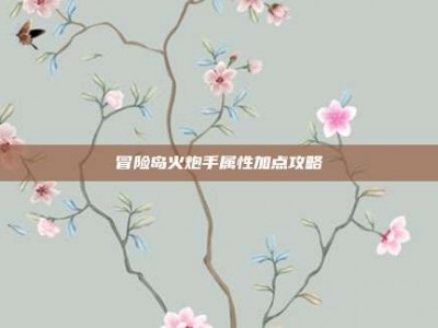 冒险岛火炮手属性加点攻略