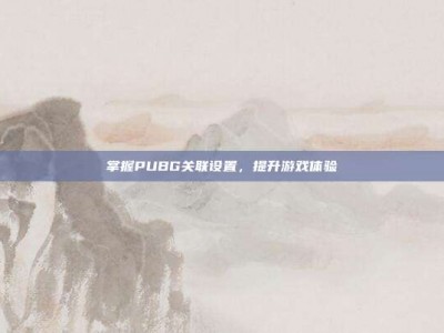 掌握PUBG关联设置，提升游戏体验