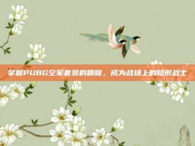 掌握PUBG空军套装的精髓，成为战场上的隐形战士
