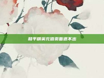 和平精英充值页面退不出