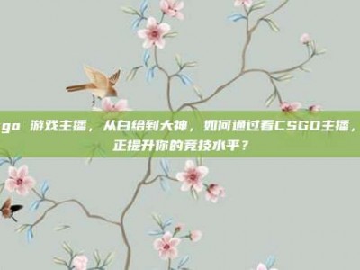 csgo 游戏主播，从白给到大神，如何通过看CSGO主播，真正提升你的竞技水平？