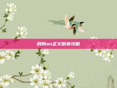 我叫mt正义徽章攻略
