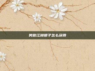 笑傲江湖银子怎么获得