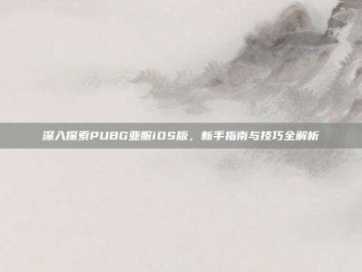 深入探索PUBG亚服iOS版，新手指南与技巧全解析