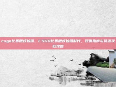 csgo比赛版权独播，CSGO比赛版权独播时代，观赛指南与资源获取攻略