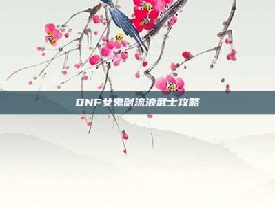 DNF女鬼剑流浪武士攻略