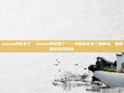 steam阿区不了，Steam阿区锁了？一文解决去不了的痛点，重回低价游戏怀抱