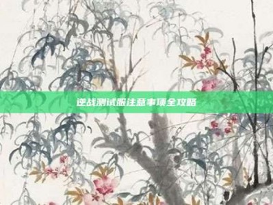 逆战测试服注意事项全攻略