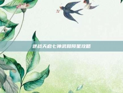 逆战天启七神武和陨星攻略