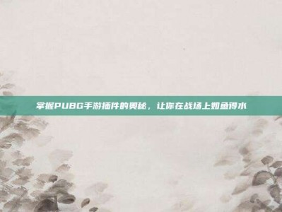 掌握PUBG手游插件的奥秘，让你在战场上如鱼得水