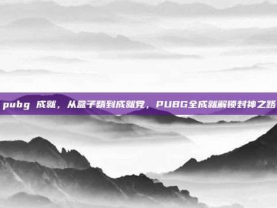 pubg 成就，从盒子精到成就党，PUBG全成就解锁封神之路