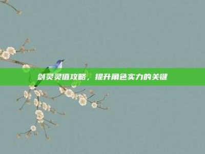 剑灵灵值攻略，提升角色实力的关键
