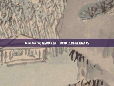 binbang逆战攻略，新手上路必知技巧