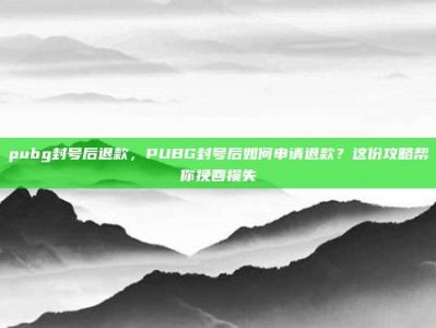 pubg封号后退款，PUBG封号后如何申请退款？这份攻略帮你挽回损失