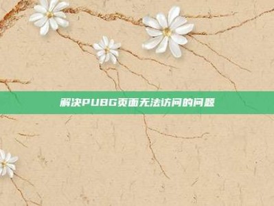 解决PUBG页面无法访问的问题