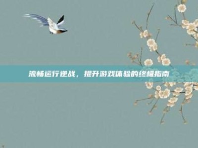 流畅运行逆战，提升游戏体验的终极指南