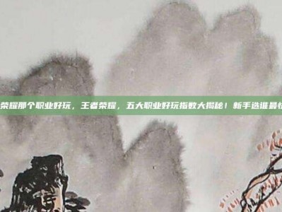 王者荣耀那个职业好玩，王者荣耀，五大职业好玩指数大揭秘！新手选谁最快乐？