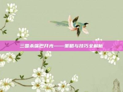 三国杀嘴巴开光——策略与技巧全解析