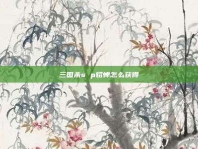 三国杀s p貂蝉怎么获得