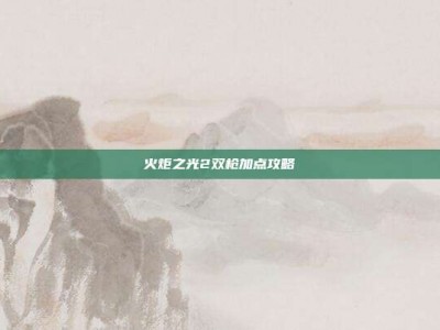火炬之光2双枪加点攻略