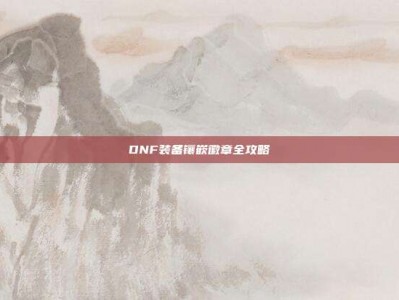 DNF装备镶嵌徽章全攻略
