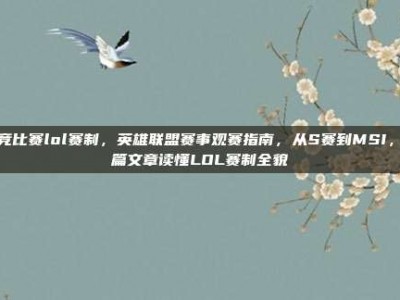 电竞比赛lol赛制，英雄联盟赛事观赛指南，从S赛到MSI，一篇文章读懂LOL赛制全貌