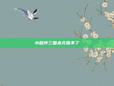 小程序三国杀充值不了