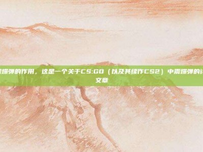 csgo震爆弹的作用，这是一个关于CS:GO（以及其续作CS2）中震爆弹的详细攻略文章