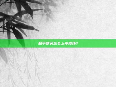 和平精英怎么上小楼顶？