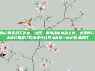 求购小号逆战天神套，这是一篇为您定制的文章，标题和攻略内容均围绕求购小号逆战天神套这一核心需求展开