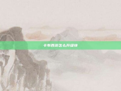 卡布西游怎么升级快