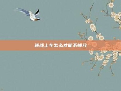 逆战上车怎么才能不掉分