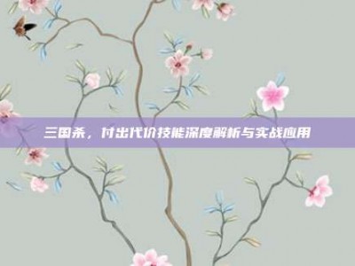 三国杀，付出代价技能深度解析与实战应用