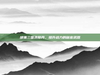 胡莱三国洗髓丹，提升战力的秘密武器