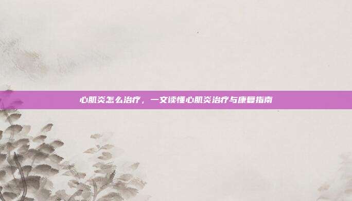 心肌炎怎么治疗，一文读懂心肌炎治疗与康复指南