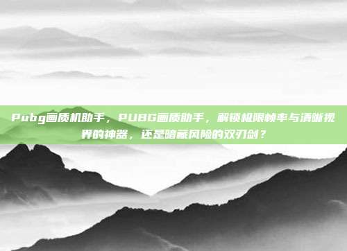 Pubg画质机助手，PUBG画质助手，解锁极限帧率与清晰视界的神器，还是暗藏风险的双刃剑？