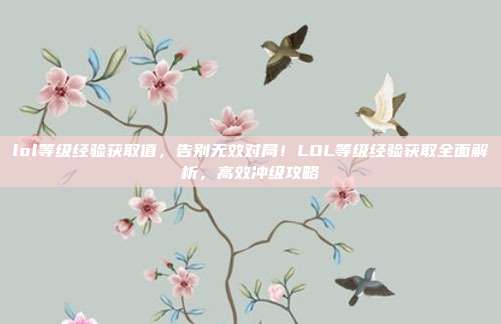 lol等级经验获取值，告别无效对局！LOL等级经验获取全面解析，高效冲级攻略