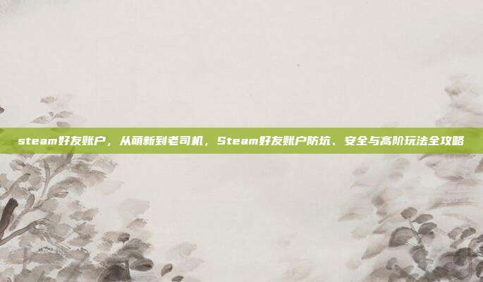 steam好友账户，从萌新到老司机，Steam好友账户防坑、安全与高阶玩法全攻略