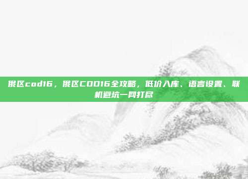 俄区cod16，俄区COD16全攻略，低价入库、语言设置、联机避坑一网打尽